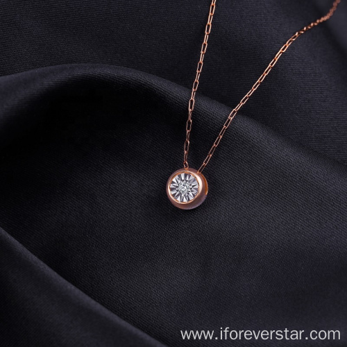 Women Necklace 18K Solid Gold Jewelry Real Diamond